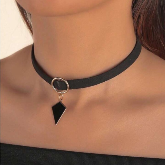 Triangle Charm Choker with Gold Accents NWT S - Picture 1 of 7